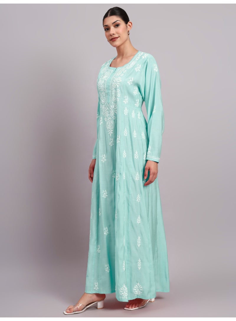 Alaya Hand Embroidered Chikankari Chanderi Jalabiya-AL4088 - Image 4