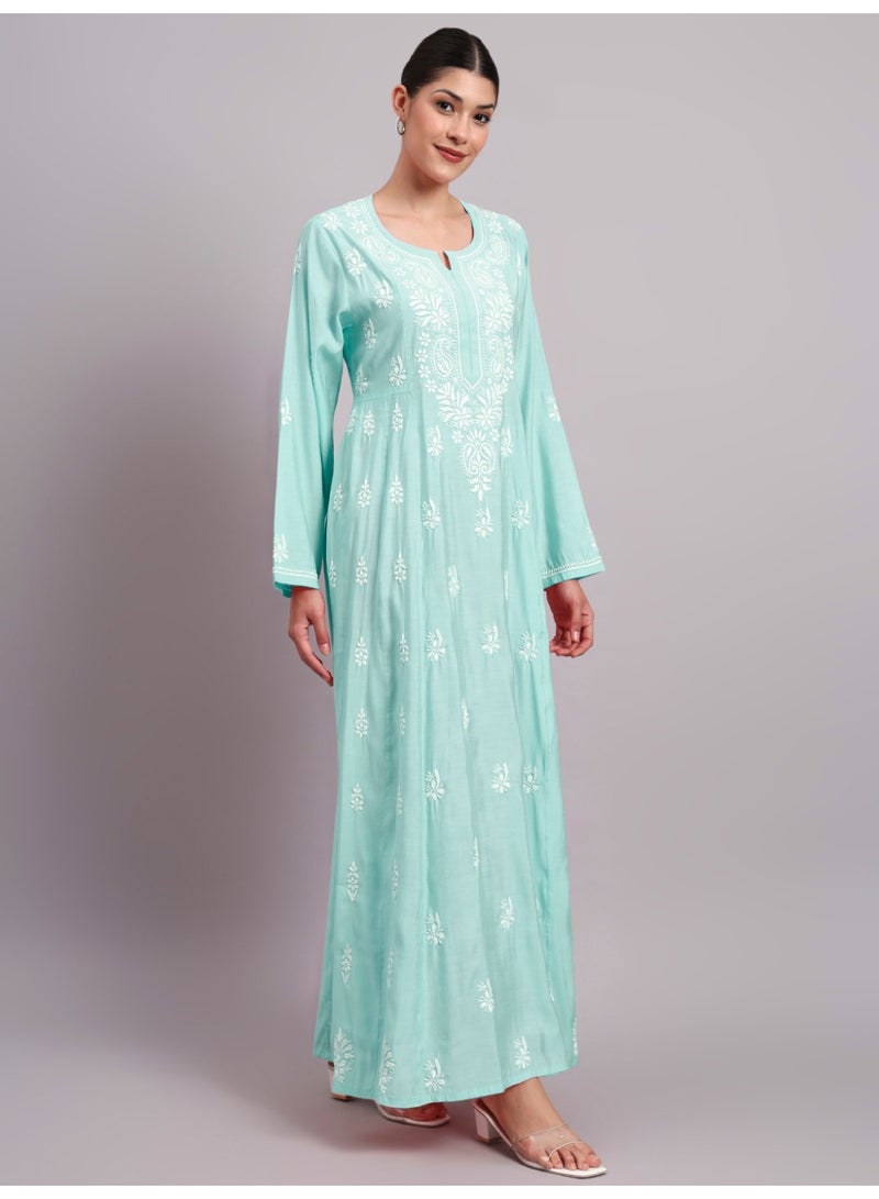 Alaya Hand Embroidered Chikankari Chanderi Jalabiya-AL4088 - Image 5