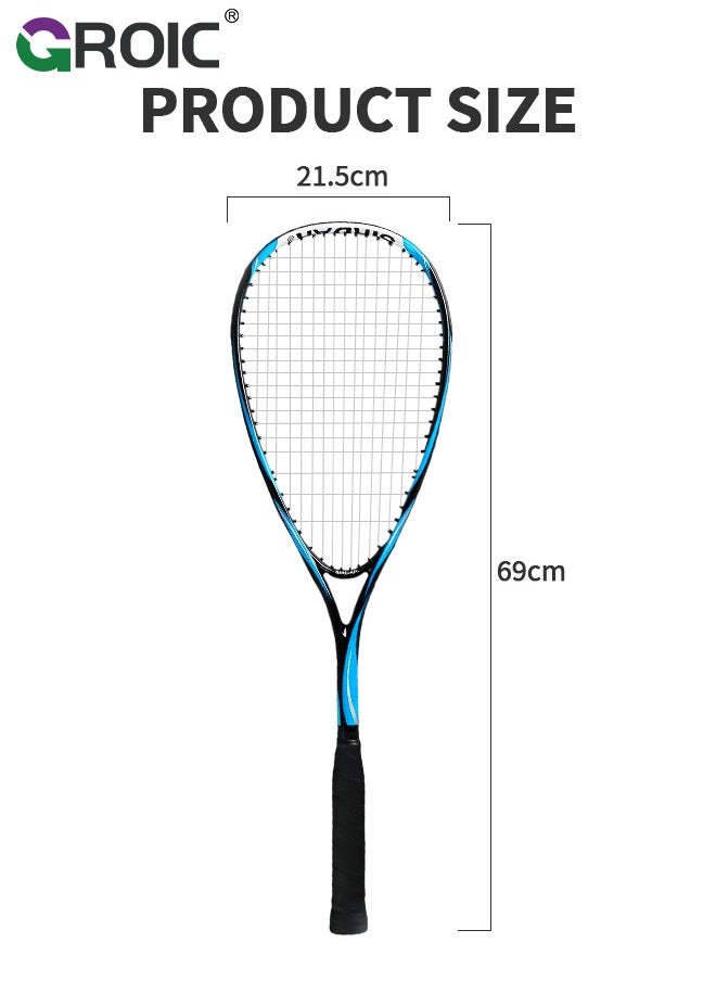 GROIC - 1 Pack Squash Racket Set for Adults, 27 Inch Squash Racket Tennis Racket for Beginner and Professional with 1 Squash Balls,  1 Vibration Damper, 1 Handles Grips, 1 Tennis Bag - Image 1
