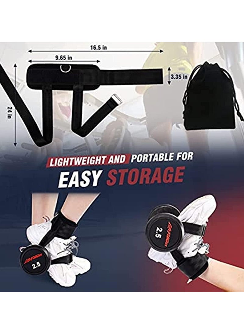 Generic - Dumbbell Ankle Strap Adjustable Weight Ankle Straps Dumbbell Attachment for Feet Home Gym Leg,Workout Foot Attachment Fitness Comes Wrist Guards and Storage Bag with Resistance Exercise Band - Image 1
