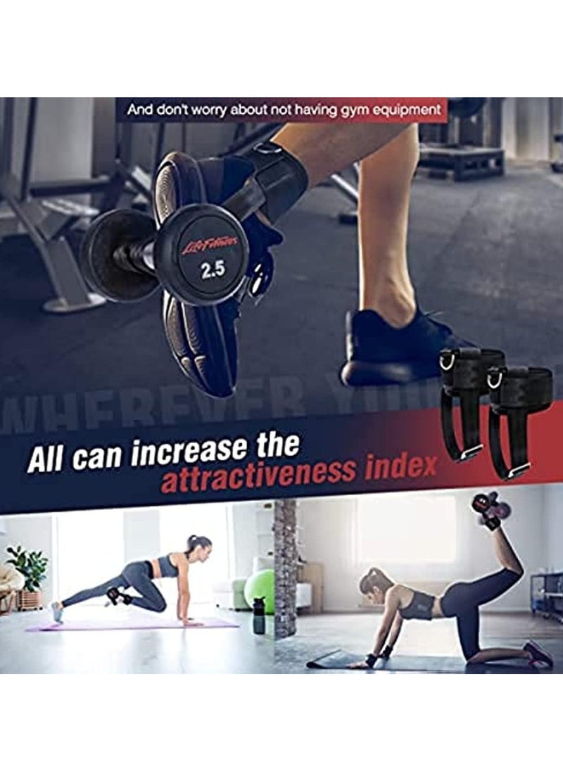 Generic - Dumbbell Ankle Strap Adjustable Weight Ankle Straps Dumbbell Attachment for Feet Home Gym Leg,Workout Foot Attachment Fitness Comes Wrist Guards and Storage Bag with Resistance Exercise Band - Image 1