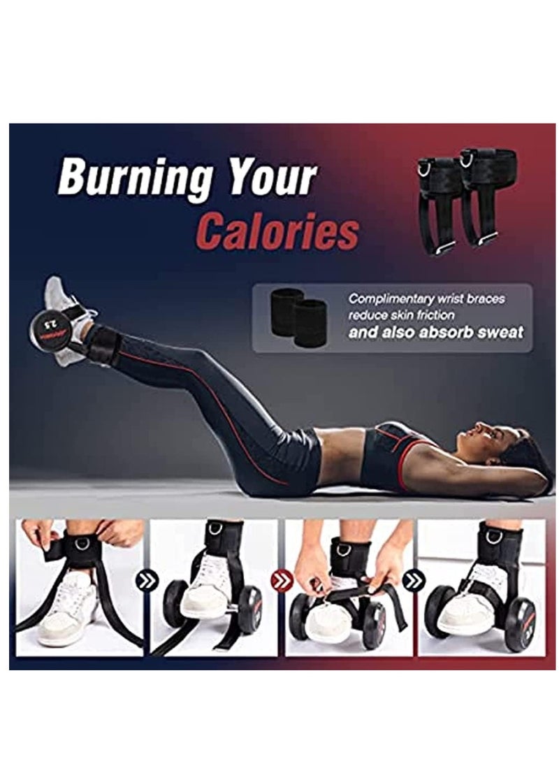 Generic - Dumbbell Ankle Strap Adjustable Weight Ankle Straps Dumbbell Attachment for Feet Home Gym Leg,Workout Foot Attachment Fitness Comes Wrist Guards and Storage Bag with Resistance Exercise Band - Image 1