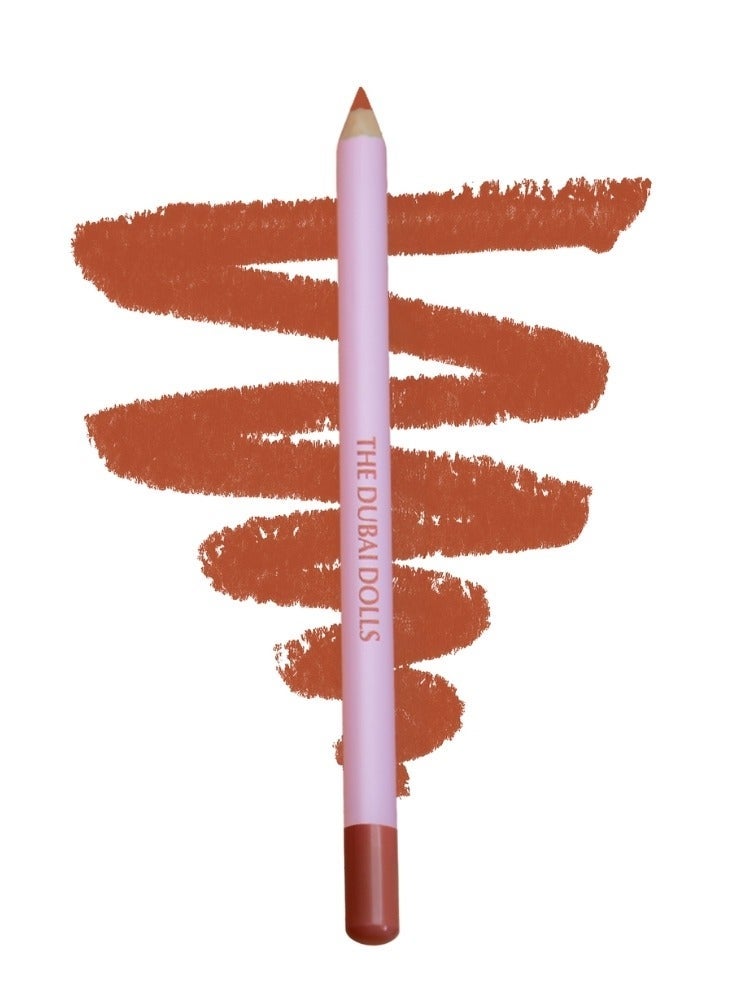 دبي دولز قلم تحديد الشفاه باورفل من ذا دبي دولز | طويل الثبات، ناعم وغير مجفف – وردي موف - Image 1