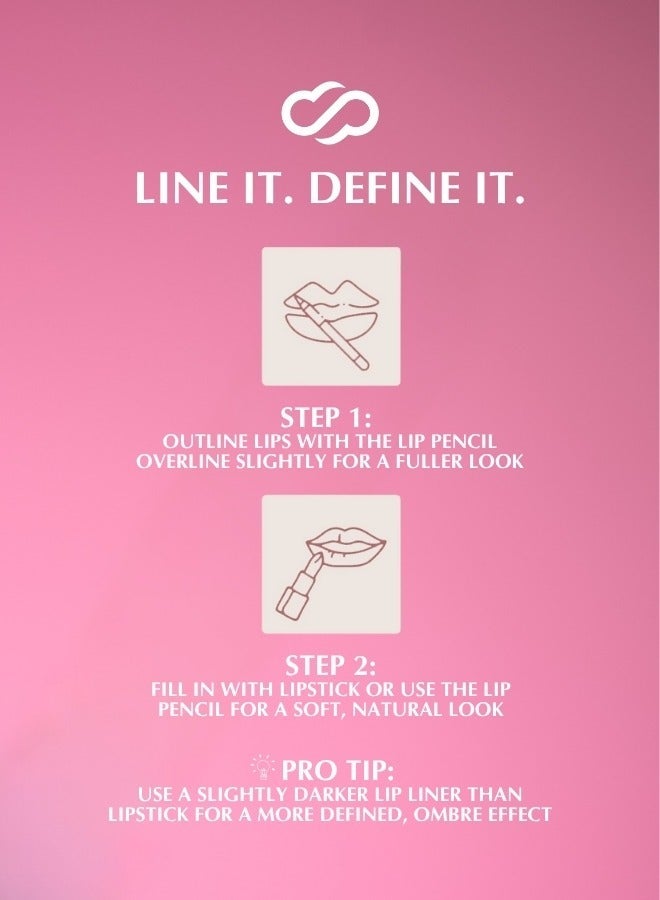 دبي دولز قلم تحديد الشفاه باورفل من ذا دبي دولز | طويل الثبات، ناعم وغير مجفف – وردي موف - Image 5