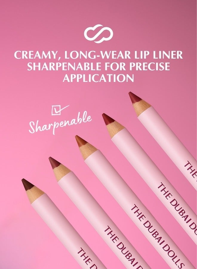 دبي دولز قلم تحديد الشفاه باورفل من ذا دبي دولز | طويل الثبات، ناعم وغير مجفف – وردي موف - Image 3