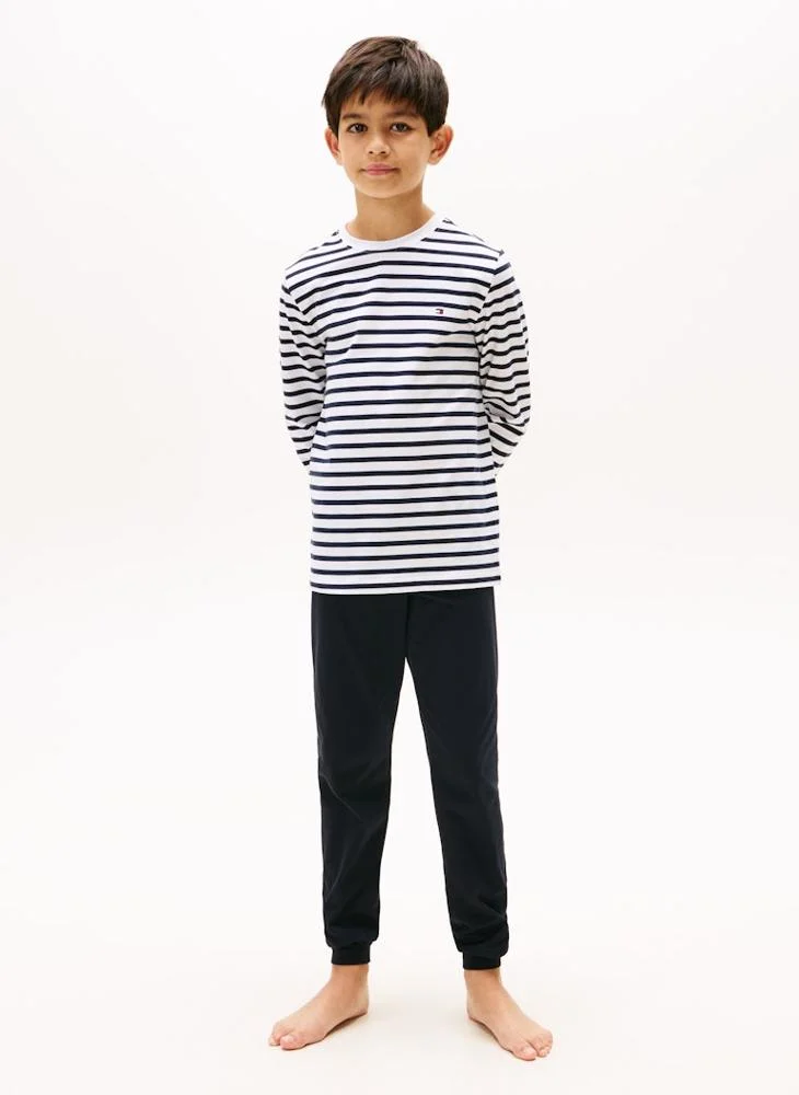 TOMMY HILFIGER Kids Stripe Crew Neck T-Shirt And Pant Set