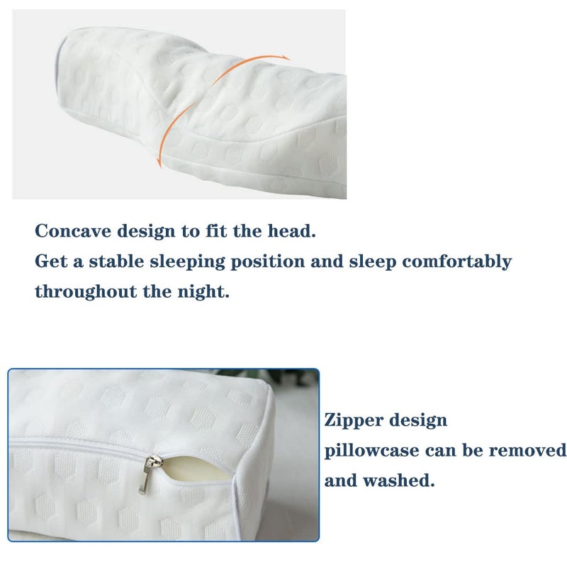 BEDAZE Cervical Neck Pillow for Pain Relief Sleeping, Neck roll Pillow Memory Foam for Stiff Neck Pain Relief ï¼ŒTravel Bolster Pillow for Bed for Side Sleepers Back Sleeper. (Blue) - Image 4