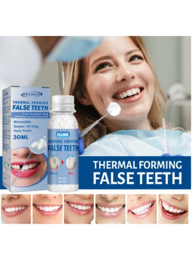 إيلهو 2 قطعة من EELHOE مجموعة أدوات إصلاح الأسنان الزائفة بالتشكيل الحراري حبيبات إصلاح الأسنان للأسنان المفقودة والمكسورة مجموعة أدوات إصلاح حشو الأسنان المؤقتة للحشو المؤقت - Image 2