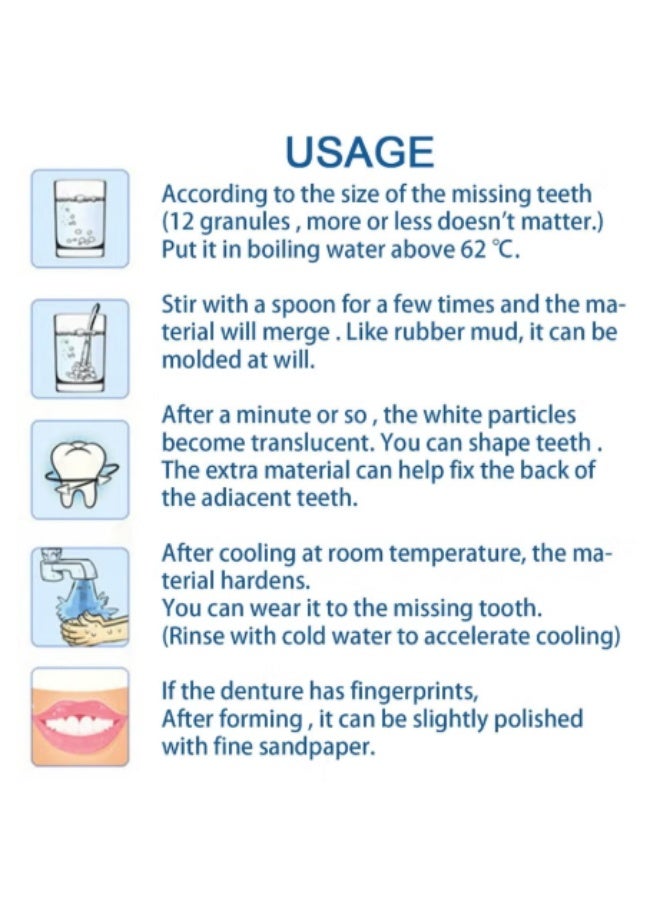 إيلهو 2 قطعة من EELHOE مجموعة أدوات إصلاح الأسنان الزائفة بالتشكيل الحراري حبيبات إصلاح الأسنان للأسنان المفقودة والمكسورة مجموعة أدوات إصلاح حشو الأسنان المؤقتة للحشو المؤقت - Image 4