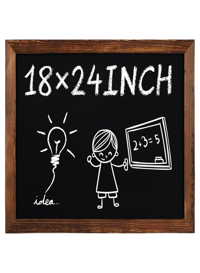 Resholder Magnetic Dry Erase Blackboard for Wall, 18" x 24" Solid Wood Frame Wall-Mounted Chalkboard, Decorative Notice Board, Erasable Message Board for School, Office, Home - Image 1