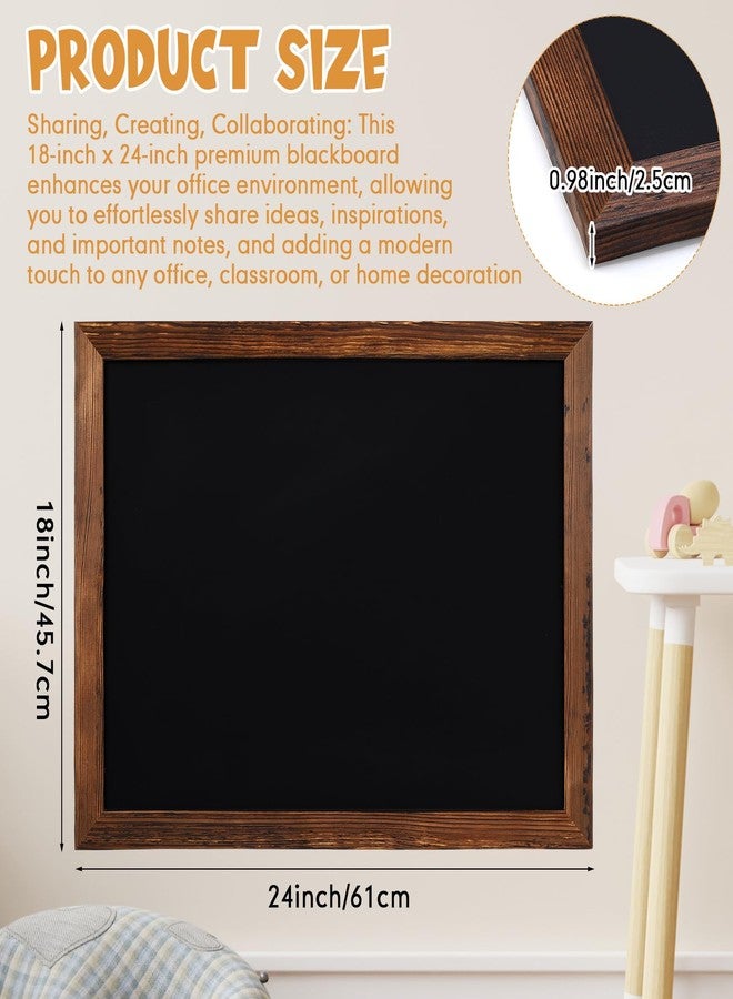 Resholder Magnetic Dry Erase Blackboard for Wall, 18" x 24" Solid Wood Frame Wall-Mounted Chalkboard, Decorative Notice Board, Erasable Message Board for School, Office, Home - Image 2