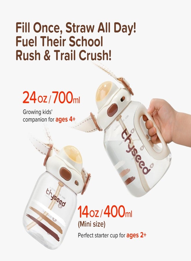 thyseed Toddler Water Bottle with Straw Cups Spill Proof School Kids Sports No Spill Children Leak Proof Travel Drinking Cup Dishwasher Safe BPA Free 2+ Year Old Boy Girl Child 14oz/400mL 1 PCS - Image 2