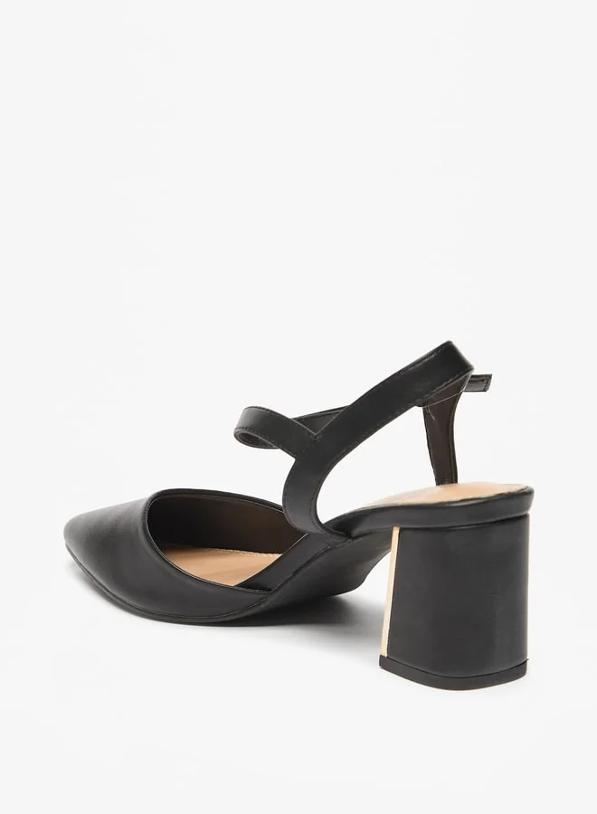 Celeste Women's Solid Sandals with Buckle Closure and Block Heels