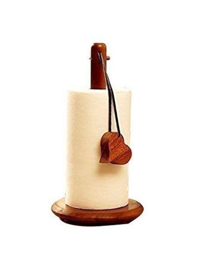 WOOD ART STORE WOOD ART STORE Wooden Kitchen Storage Paper Towel Holder - Contemporary Stand-up Kitchen Tissue Roll Holder (Brown) - Image 1