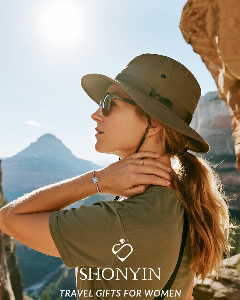 Shonyin Travel Gifts for Women for Travelers Women, Compass Bracelet Jewelry Trip Gifts for Women People Who Love to Travel A Lot - Image 2