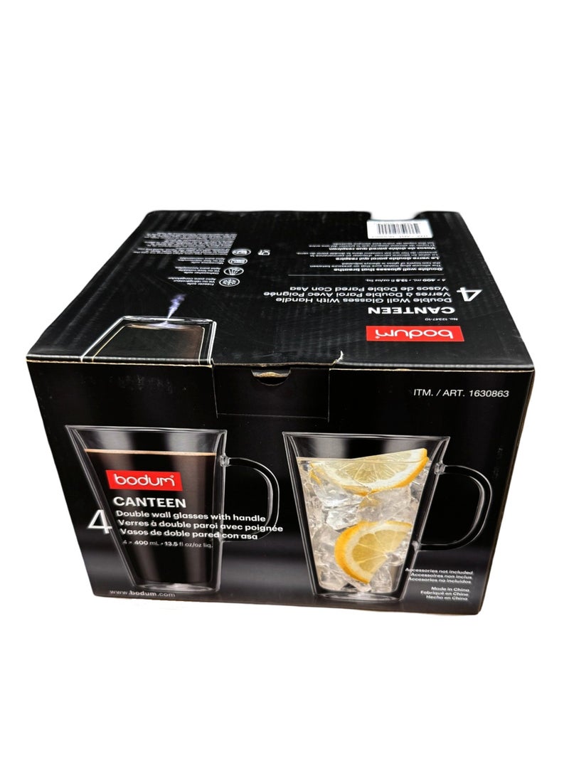 bodum Canteen Double Wall Thermo Glasses/Mugs 400mL Mug, Pack of 4 - Image 2