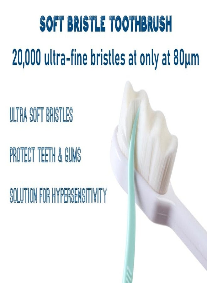 Impressive Smile Extra Soft Toothbrush with White Micro Nano 20000 Floss Wave bristles, 2 Pack, Pink Handle - Image 5