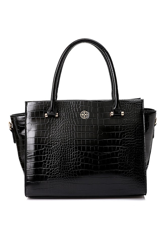 DejaVu - Self Patterned Reptile Patterned Handbag - Image 1