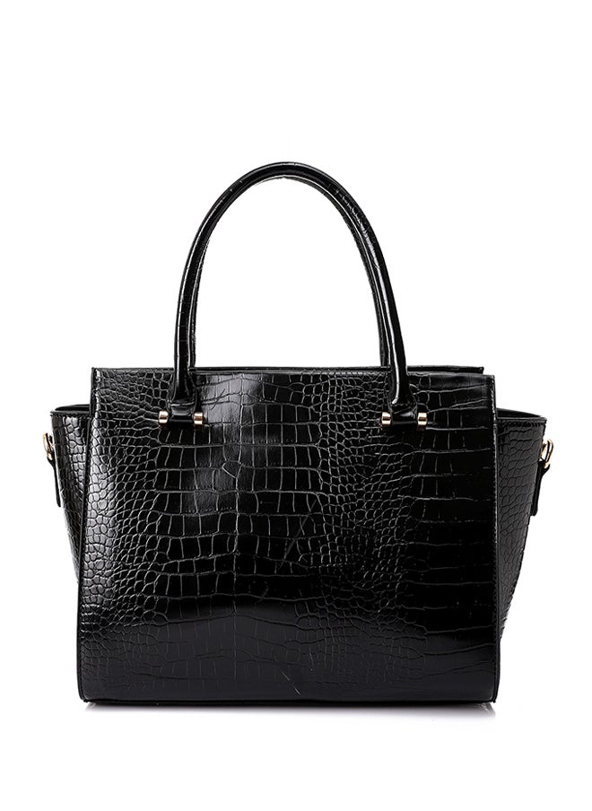 DejaVu - Self Patterned Reptile Patterned Handbag - Image 1