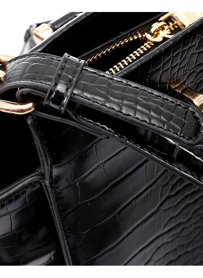 DejaVu - Self Patterned Reptile Patterned Handbag - Image 1