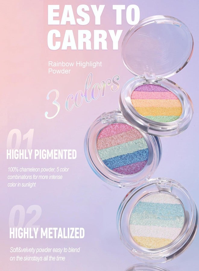 Easilydays Chameleon Purple Blue Glitter Eyeshadow Makeup, Multichrome Eye Highlighter Holographic Color Shifting Shimmer Palette Sparkling Buildable Sparkly Eye Glitter, sombras para ojos, 03 - Image 3