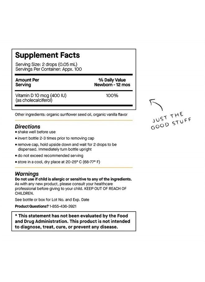 Genexa - Infants' Vitamin D Drops - 270 Servings (3pk) - Promotes Healthy Growth - Organic, Gluten Free & Non-GMO - Image 1