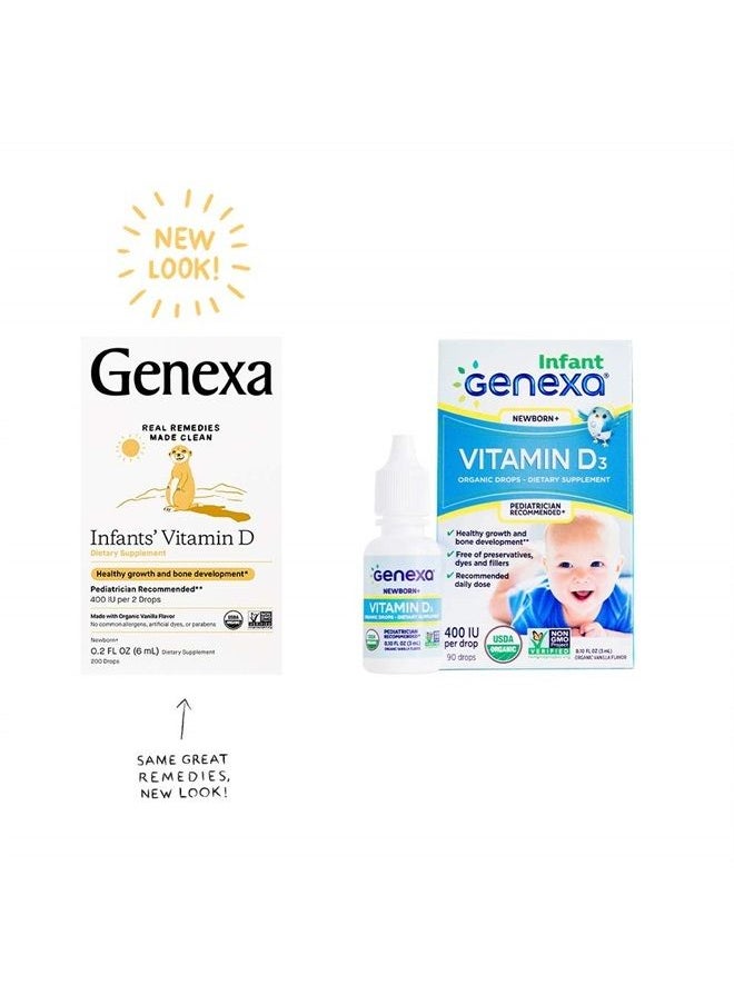 Genexa - Infants' Vitamin D Drops - 270 Servings (3pk) - Promotes Healthy Growth - Organic, Gluten Free & Non-GMO - Image 1