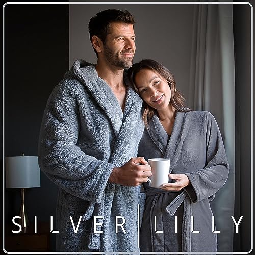 Silver Lilly Womens Plush Fleece Bath Robe, Fluffy Long Bathrobe, Great Gift for Mother's Day, Grandma, Daughter, Sister, Wife, Friend - Image 2