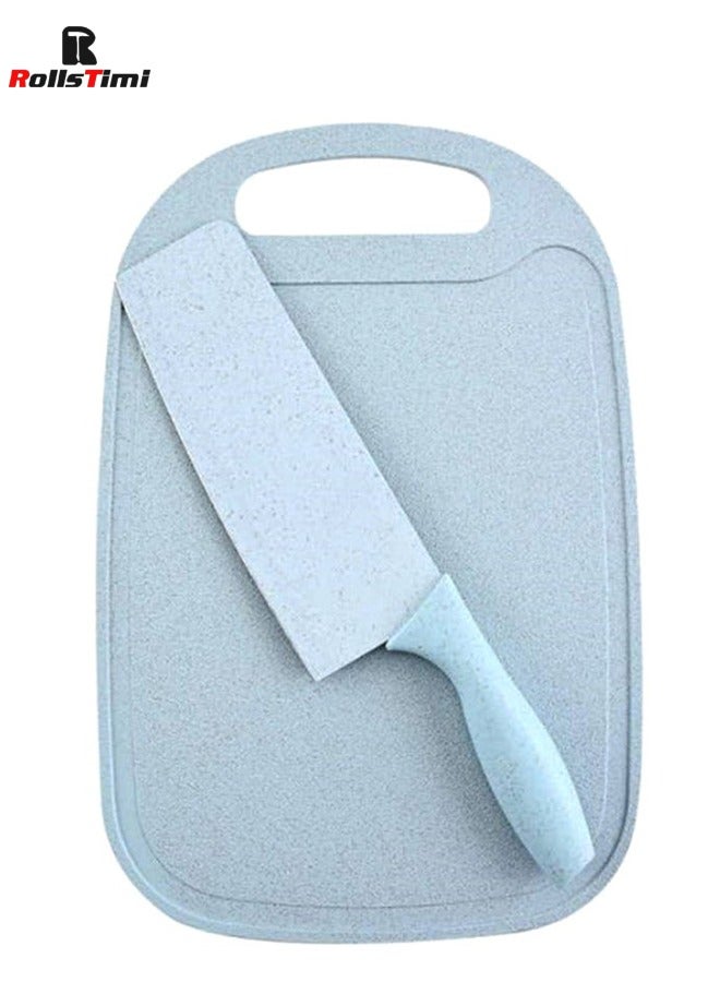 RollsTimi  7-Piece Kitchen Knife With Cutting Board Set Blue  - Image 4