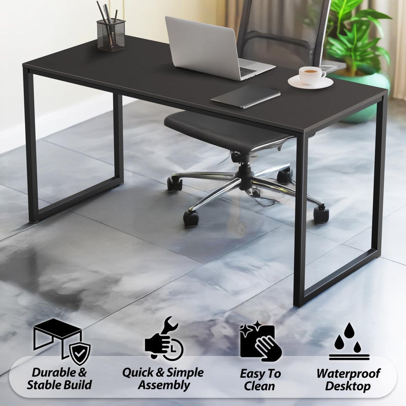 SHW Mission 40-Inch Home Office Computer Desk, Black - Image 2