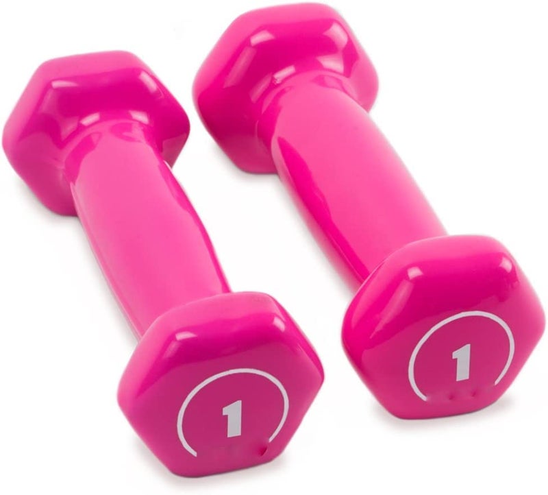 Rilekh Vinyl Coated Dumbbells - Highly Durable Hexagon Dumbbells, Color-Coded Hand Weights for Fitness and Strength Training at Home/Gym Exercise and Physiotherapy Single Piece (1 KG) - Image 2