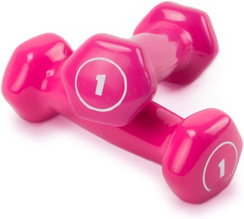 Rilekh Vinyl Coated Dumbbells - Highly Durable Hexagon Dumbbells, Color-Coded Hand Weights for Fitness and Strength Training at Home/Gym Exercise and Physiotherapy Single Piece (1 KG) - Image 3