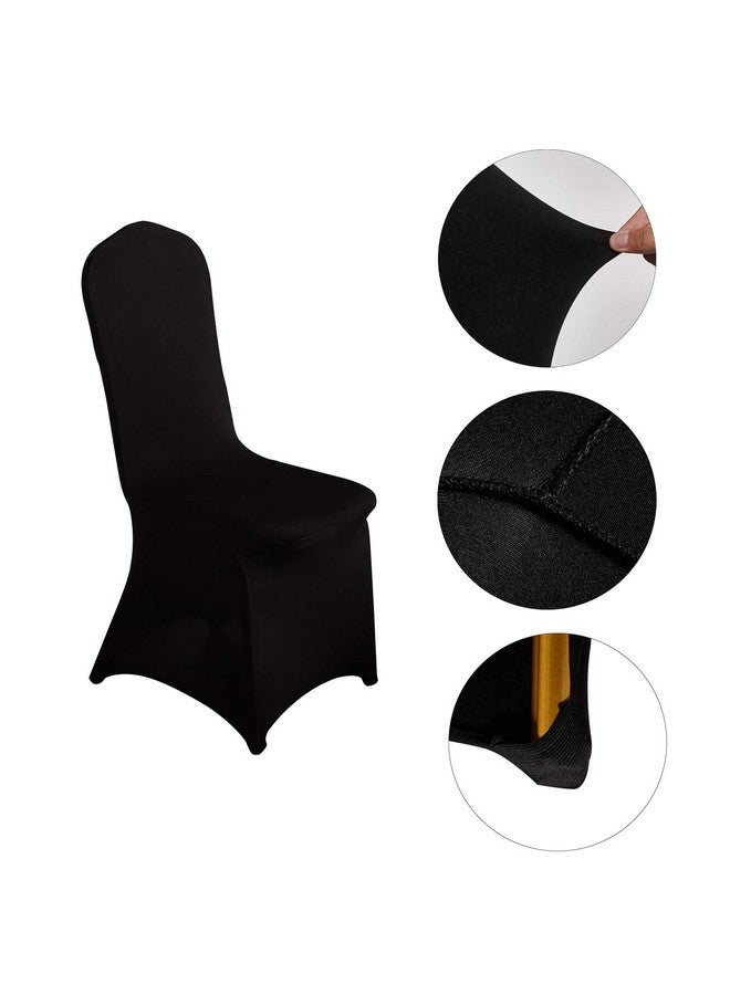 LZY 20pcs Spandex Chair Cover Stretch Slipcovers for Wedding Party, Dining Banquet Chair Decoration Covers (Black, 20) - Image 3