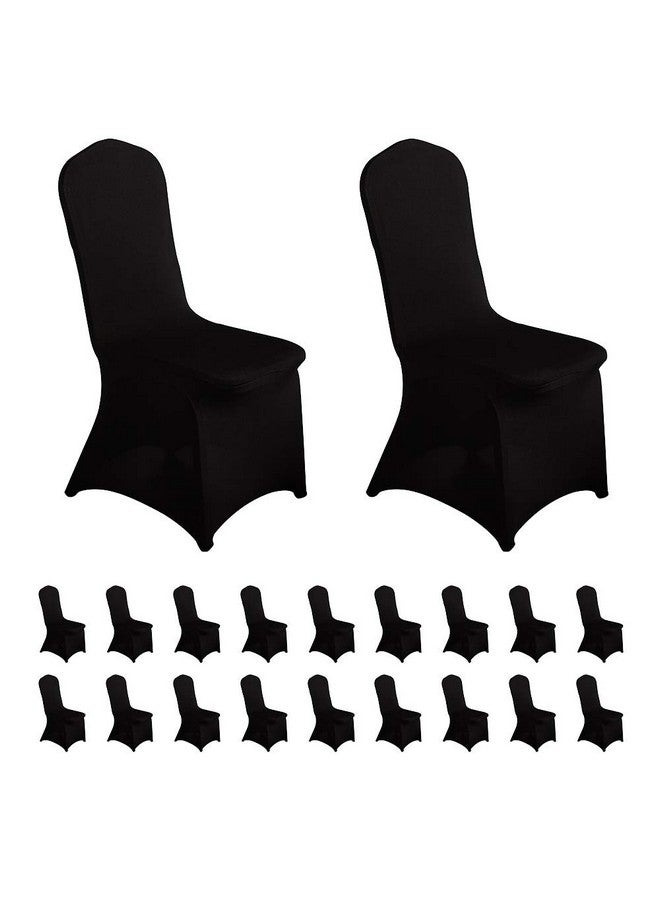 LZY 20pcs Spandex Chair Cover Stretch Slipcovers for Wedding Party, Dining Banquet Chair Decoration Covers (Black, 20) - Image 1