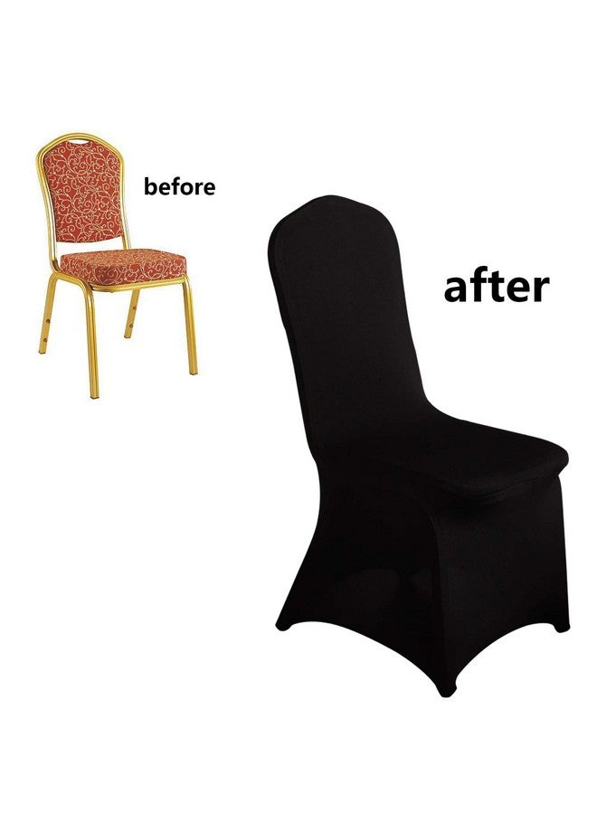 LZY 20pcs Spandex Chair Cover Stretch Slipcovers for Wedding Party, Dining Banquet Chair Decoration Covers (Black, 20) - Image 4