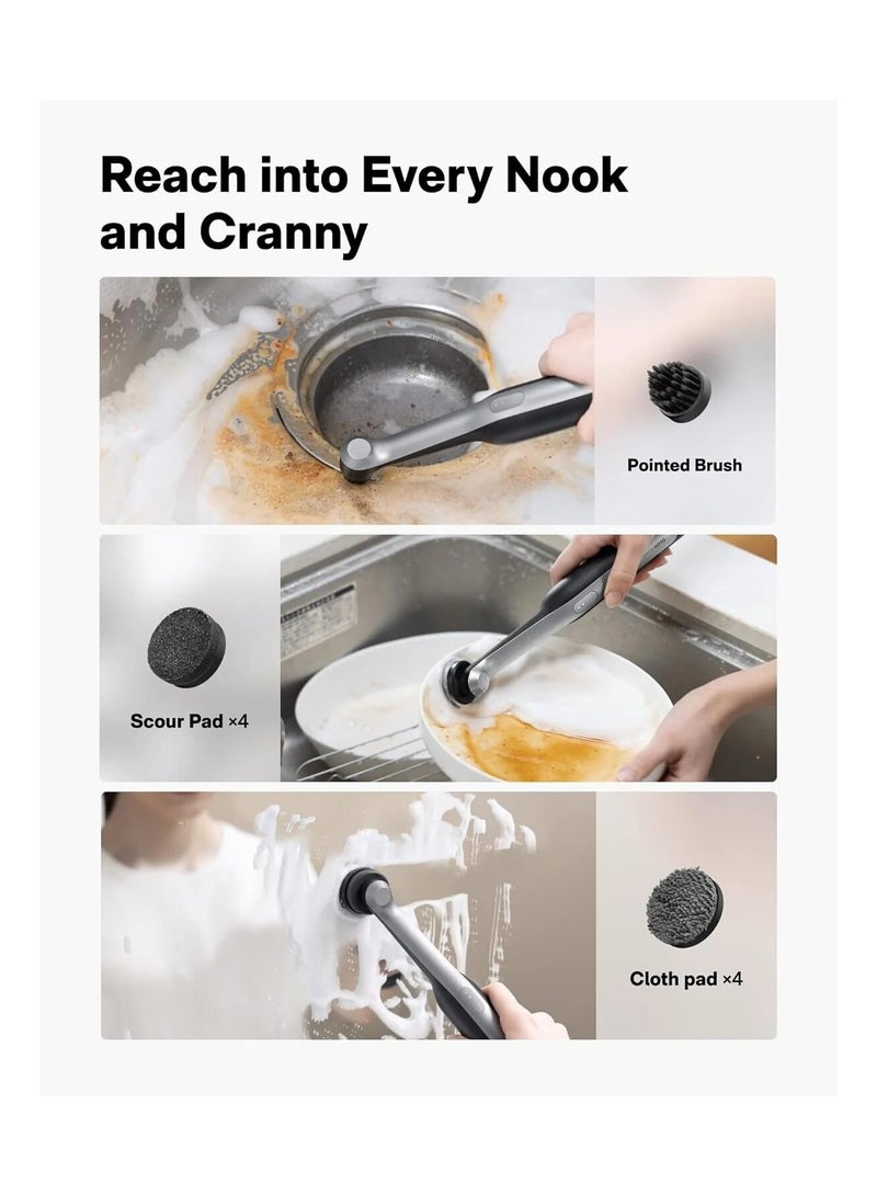 هوتو فرشاة تنظيف كهربائية دوارة - فرشاة تنظيف مقاومة للماء وقابلة لإعادة الشحن مع 12 رأسًا - Image 4