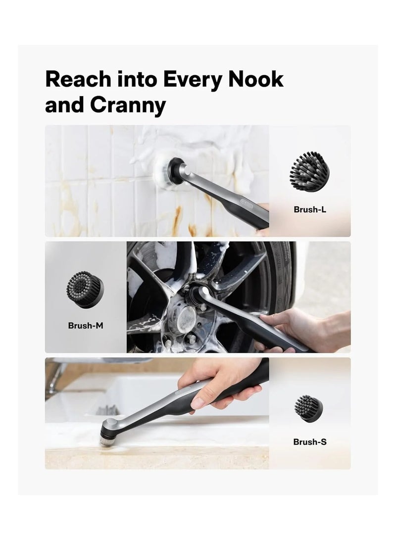 هوتو فرشاة تنظيف كهربائية دوارة - فرشاة تنظيف مقاومة للماء وقابلة لإعادة الشحن مع 12 رأسًا - Image 5