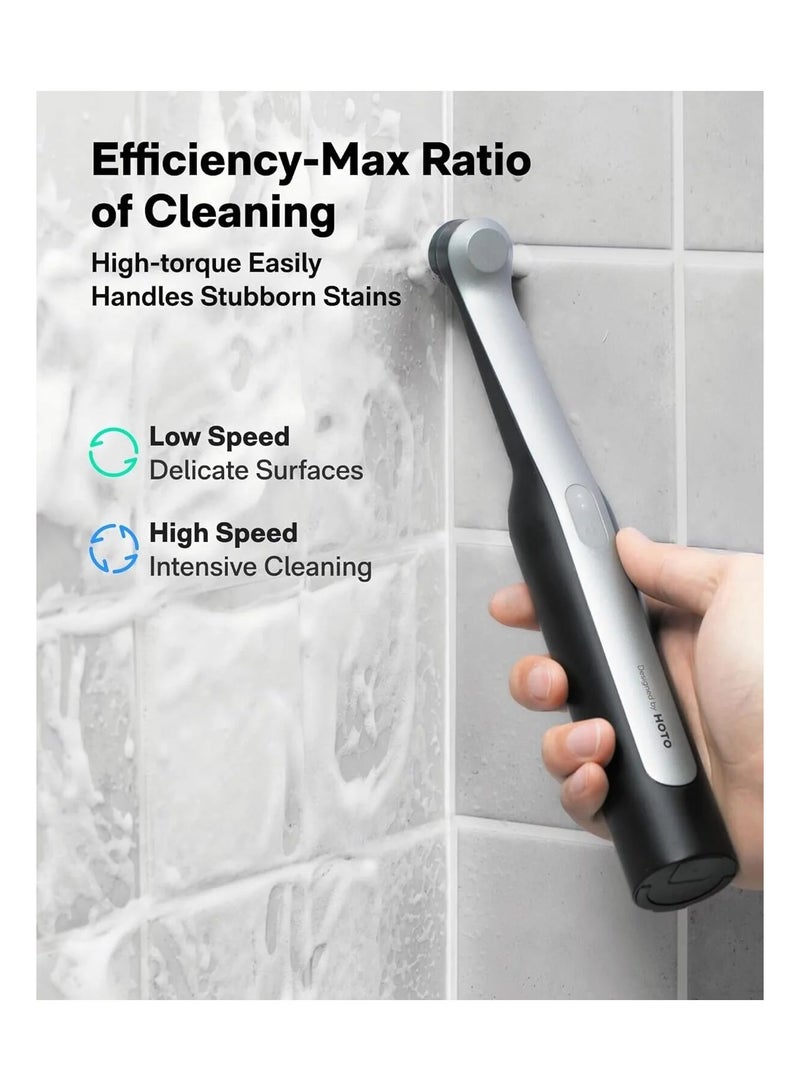 هوتو فرشاة تنظيف كهربائية دوارة - فرشاة تنظيف مقاومة للماء وقابلة لإعادة الشحن مع 12 رأسًا - Image 3