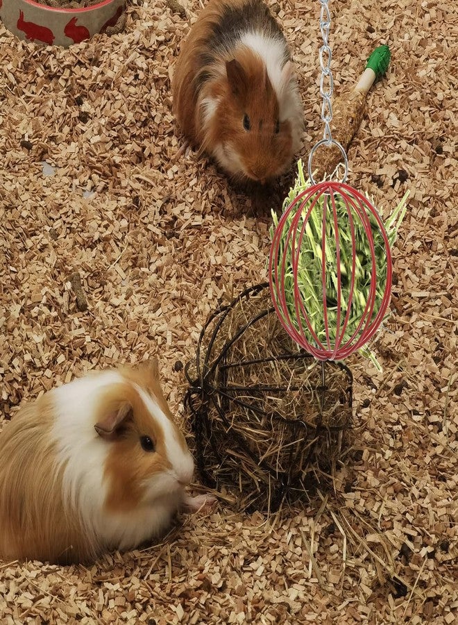 BUGUUYO 2-Pack Hanging Rabbit Feeder Balls 7.99In Small Animal Hay Storage and Treat Dispensers for Bunny Cage Play and Feeding - Image 4