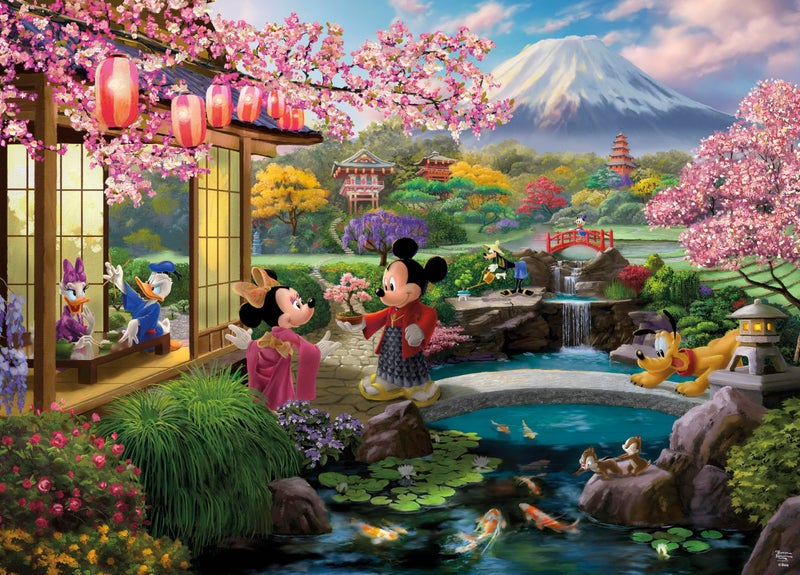 Ceaco - Disney - Thomas Kinkade - Mickey & Minnie in Japan - 1000 Piece Jigsaw Puzzle for Adults - Challenging Puzzle Perfect for Game Nights - Finished Size is 26.5 x 19 - Image 1