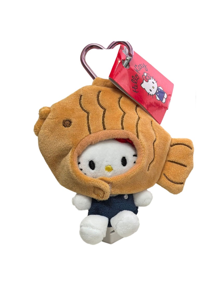 11cm Small Fish Head Set Kitty Cat Plush Pendant Keychain Cute Plush Doll School Bag Accessories Toy Keychain Boy Girl Gift  - Image 1