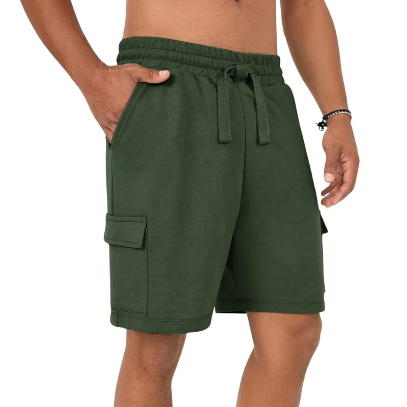 نوبيرو NOBERO Men's Cargo Shorts in Dark Green
