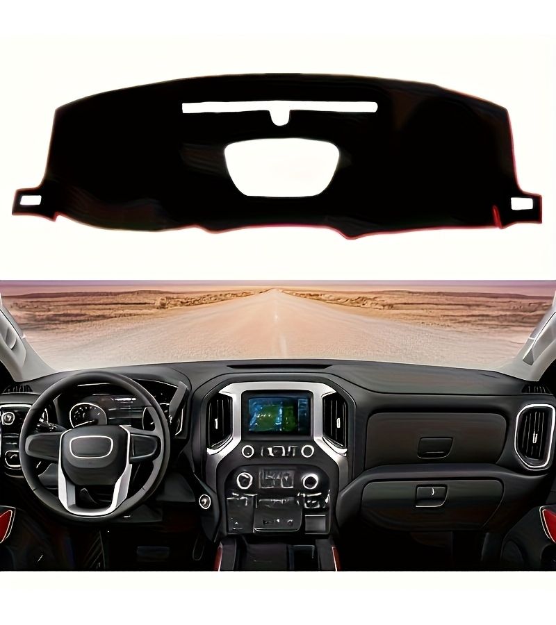 Black Left Hand Drive Dash Cover For Chevy Silverado GMC Sierra 1500 2500 3500 HD 2019 2020 2021 2022 - Image 1