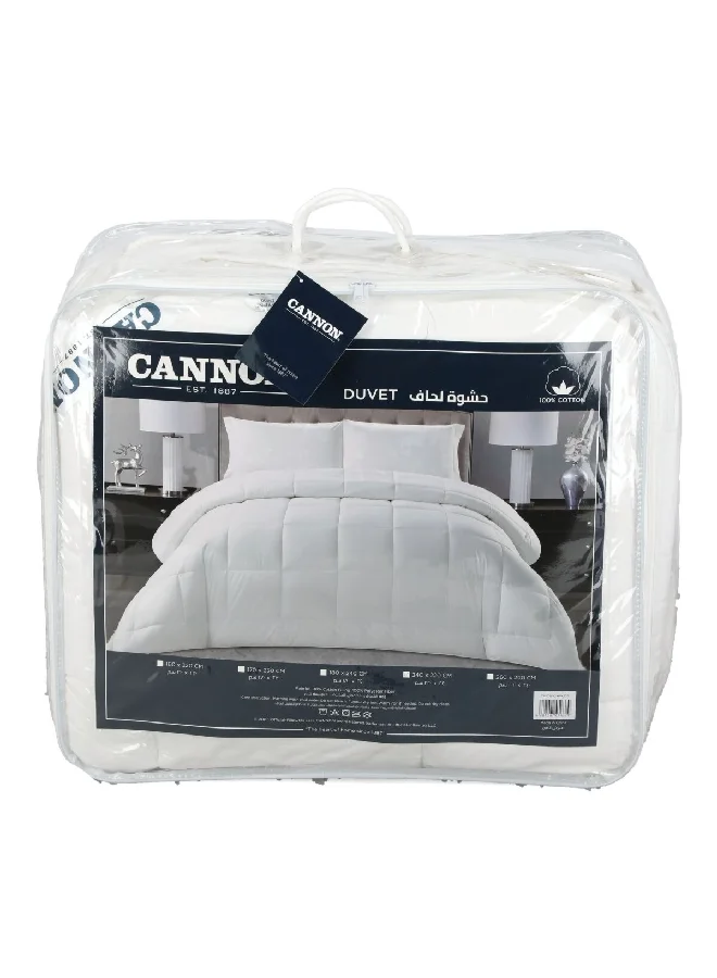 Cannon 100% Cotton Lightweight Solid Duvet White 240 x 220 cm CN DUV240X220