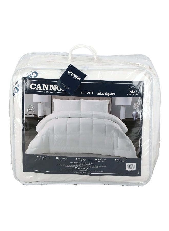 Cannon 100% Cotton Lightweight Solid Duvet White 240 x 220 cm CN DUV240X220 - Image 1