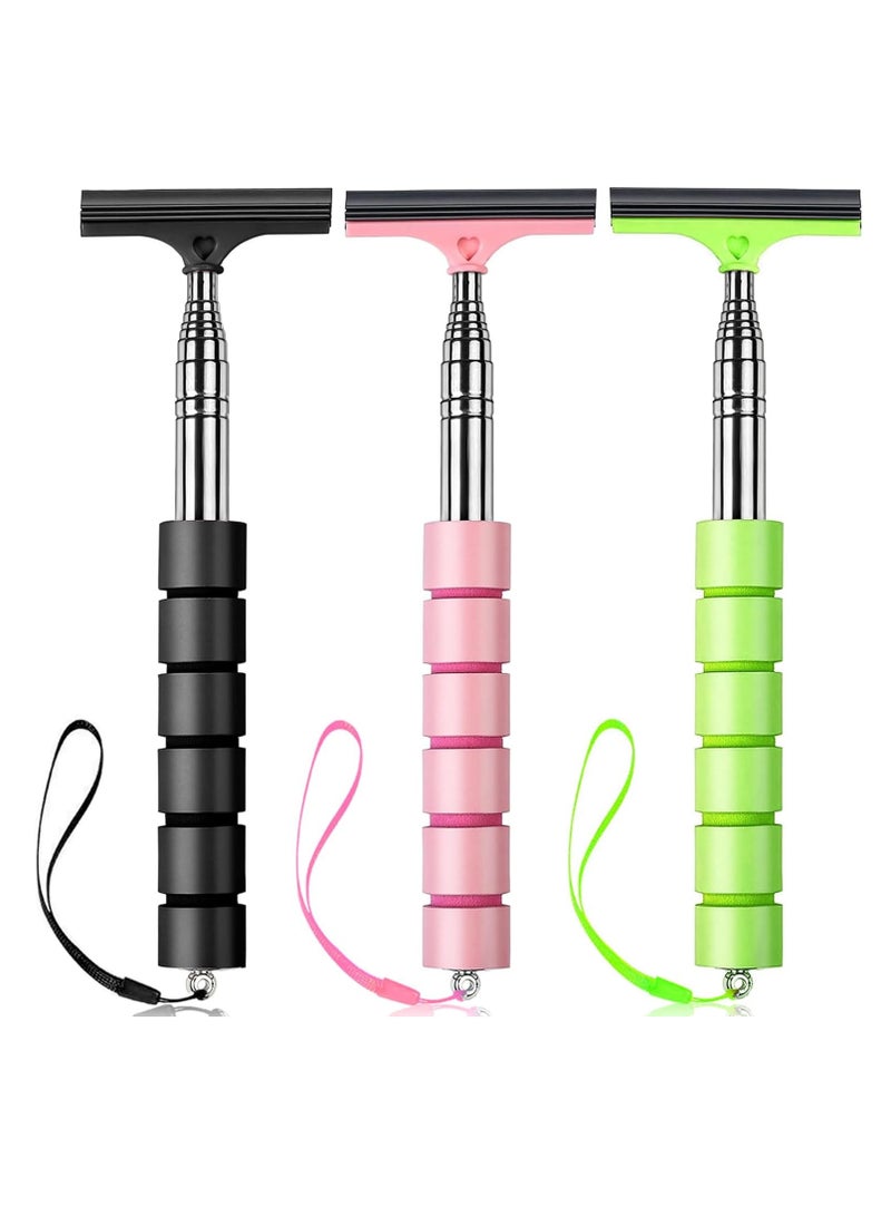 Excefore 3 PCS Side Mirror Squeegee,Car Mirror Squeegee,Retractable Car Rearview Mirror Wiper,Portable Car Cleaning Tool for Rainy Foggy Weather,Universal Car Accessories(Blank/Pink/Green) - Image 1