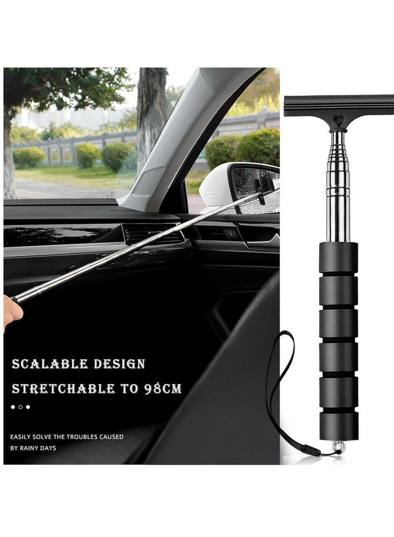 Excefore 3 PCS Side Mirror Squeegee,Car Mirror Squeegee,Retractable Car Rearview Mirror Wiper,Portable Car Cleaning Tool for Rainy Foggy Weather,Universal Car Accessories(Blank/Pink/Green) - Image 4