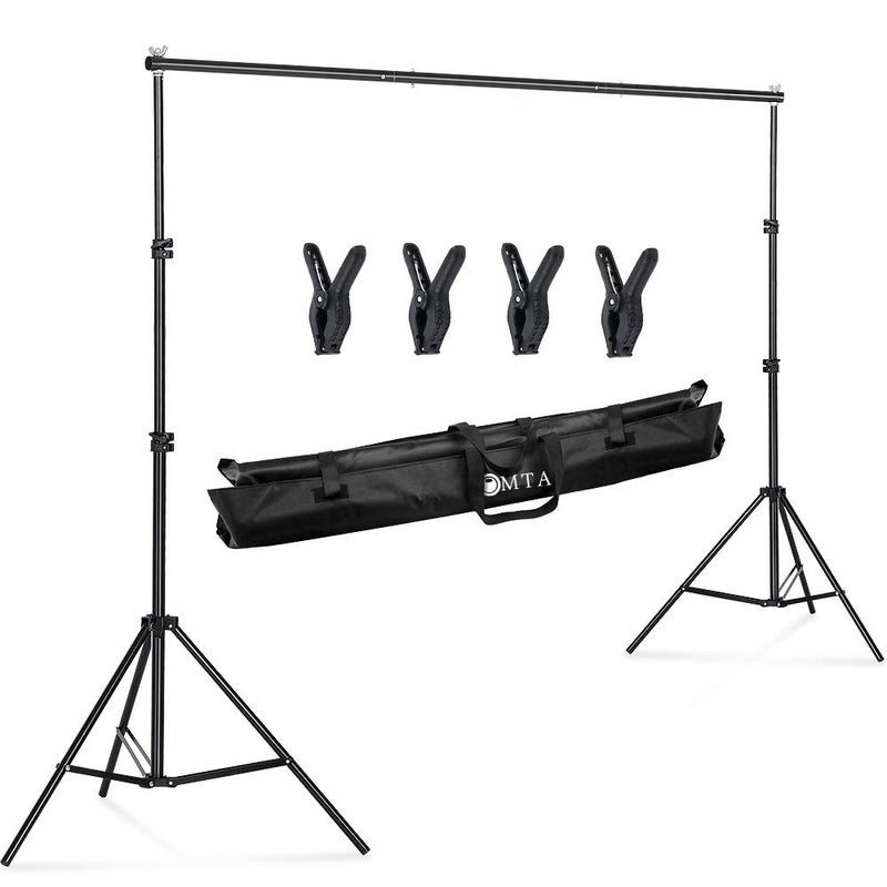 LOMTAP Background Stand Heavy Duty 6.5x10ft/ 2x3m Backdrop Support System Photography Photo Video Studio Kit with Carrying Bag for Adjustable Height and Width Shooting Photo Studio - Image 1