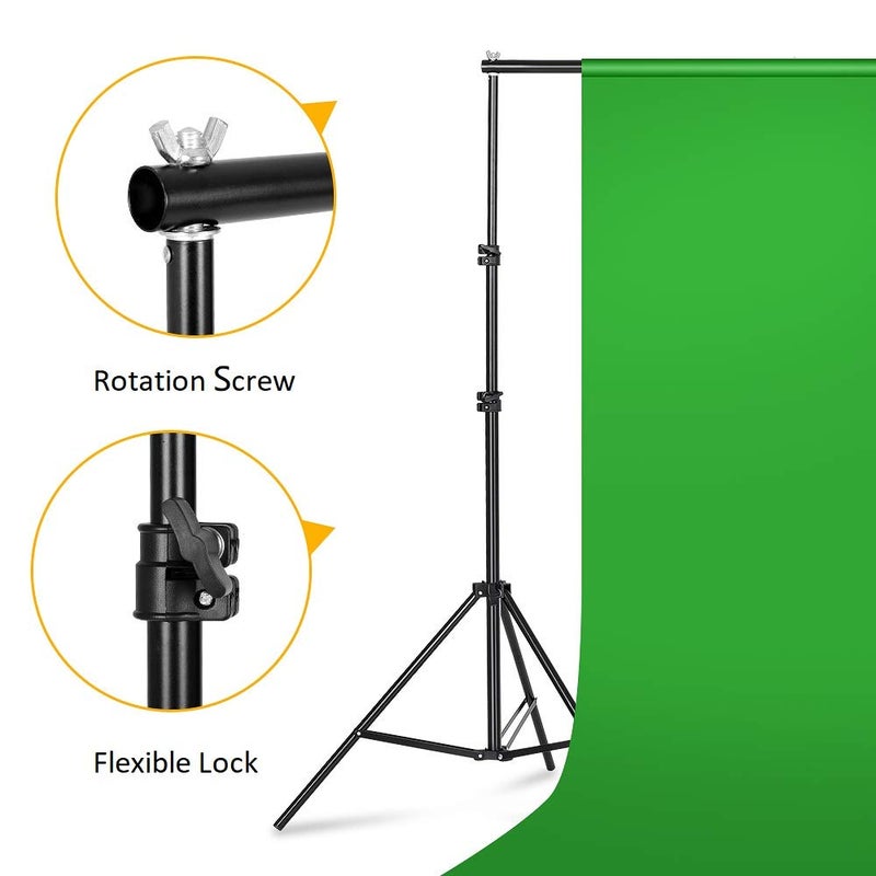LOMTAP Background Stand Heavy Duty 6.5x10ft/ 2x3m Backdrop Support System Photography Photo Video Studio Kit with Carrying Bag for Adjustable Height and Width Shooting Photo Studio - Image 4