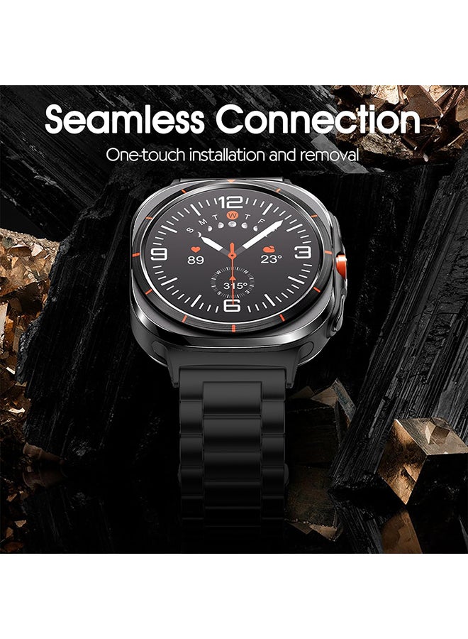 O Ozone Bands Compatible with Samsung Galaxy Watch Ultra 47mm (2024), Metal Stainless Steel Replacement Wristband Strap Men Women for Galaxy Watch 7 Ultra 47mm - Black - Image 4